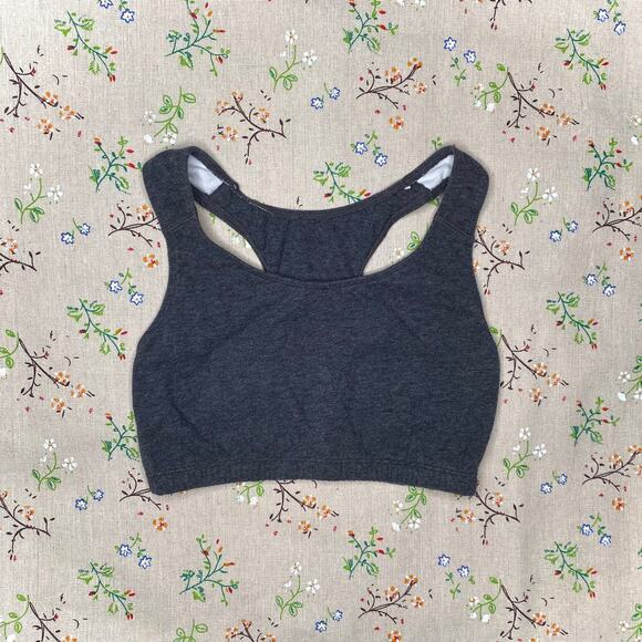 Fruit Of The Loom Sports Bra Tank Crop Dark Gray Size 34 Lounge Casual Workout - Picture 2 of 8